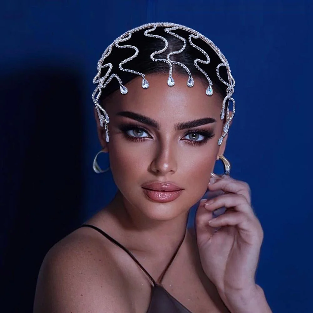 Tiara Hair Rhinestone Headband Headdress-VESSFUL