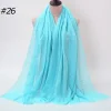 Pleated Linen Cotton Scarf Woolen Edge Women Hijab Shawl
