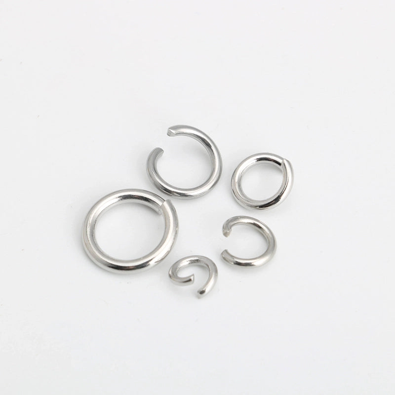 100 PCS/Package Titanium Steel Circle Open Jump Rings Jewelry Accessories