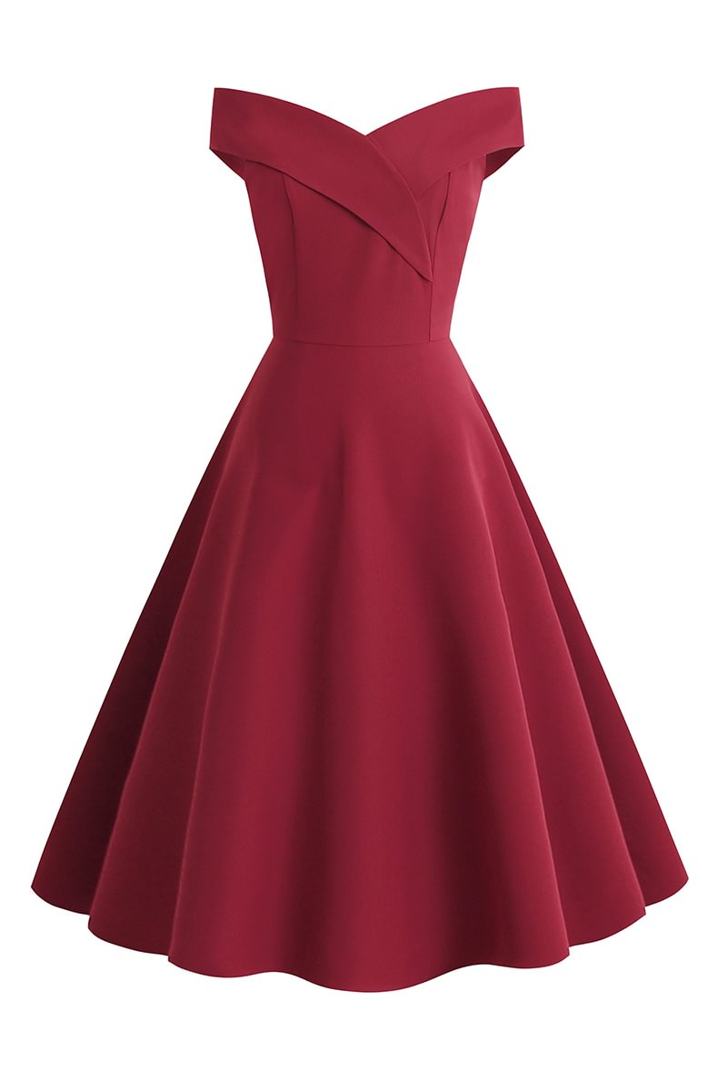 1950s Liquor Retro Cocktail Party A-Line Evening Midi Dress