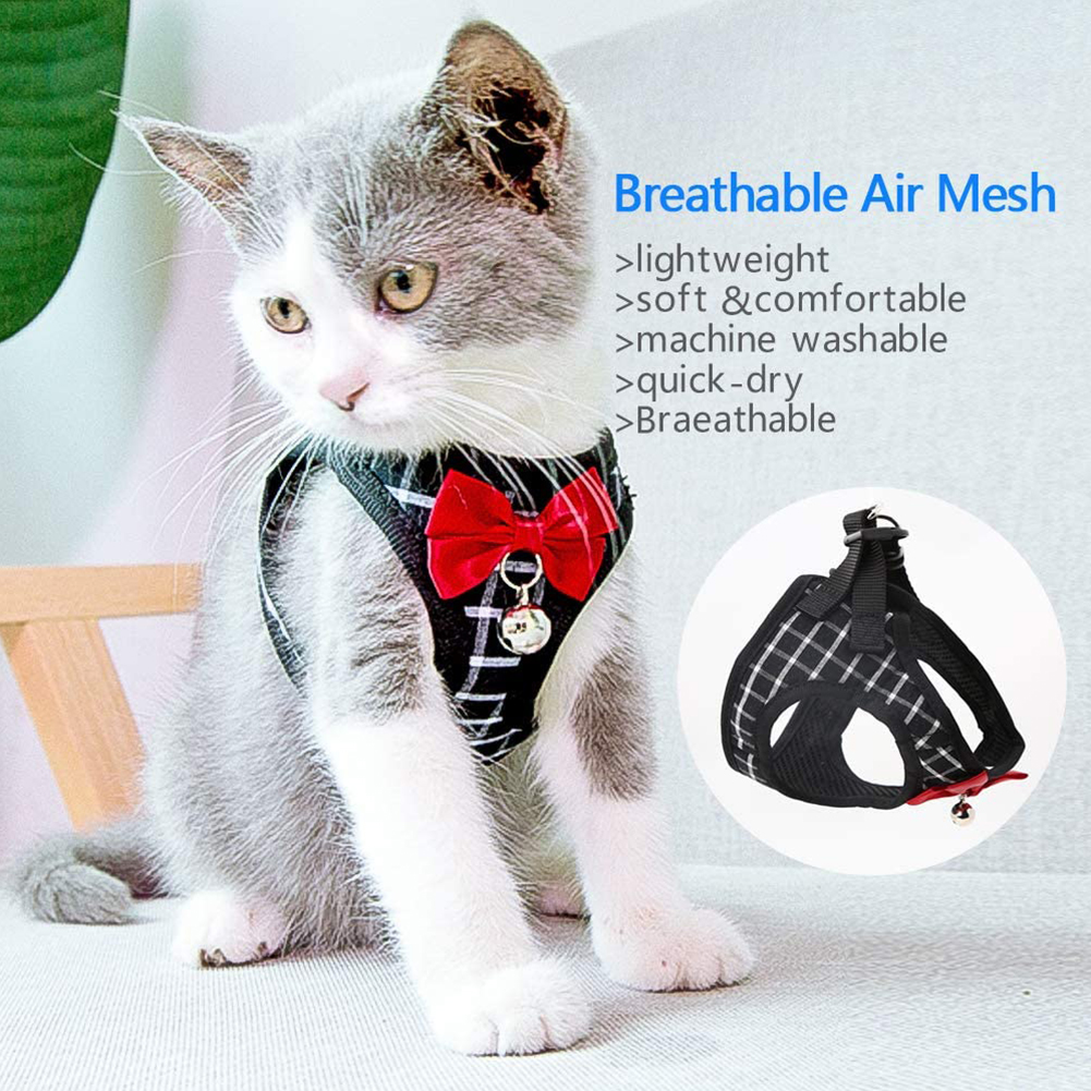 

Pet Leashing Chest Harness for Dogs Cat Vest Mesh Strap, Black, 501 Original