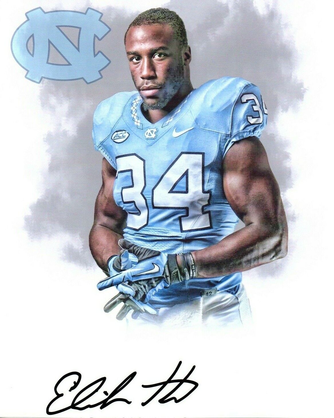 Elijah Hood North Carolina Tar Heels signed autographed 8x10 football Photo Poster painting NFL!