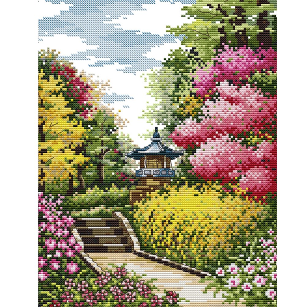 

Landscape - 14CT Stamped Cross Stitch - 29*34CM, 501 Original