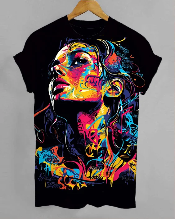 Graffiti Face Trendy T-Shirt