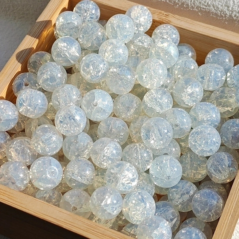 New 8/10mm Water Dyed Protein Jade Broken New Chinese Style Gold Sprinkling Glass Bead DIY Bracelet Ornament Straight Hole Beads Loose Beads