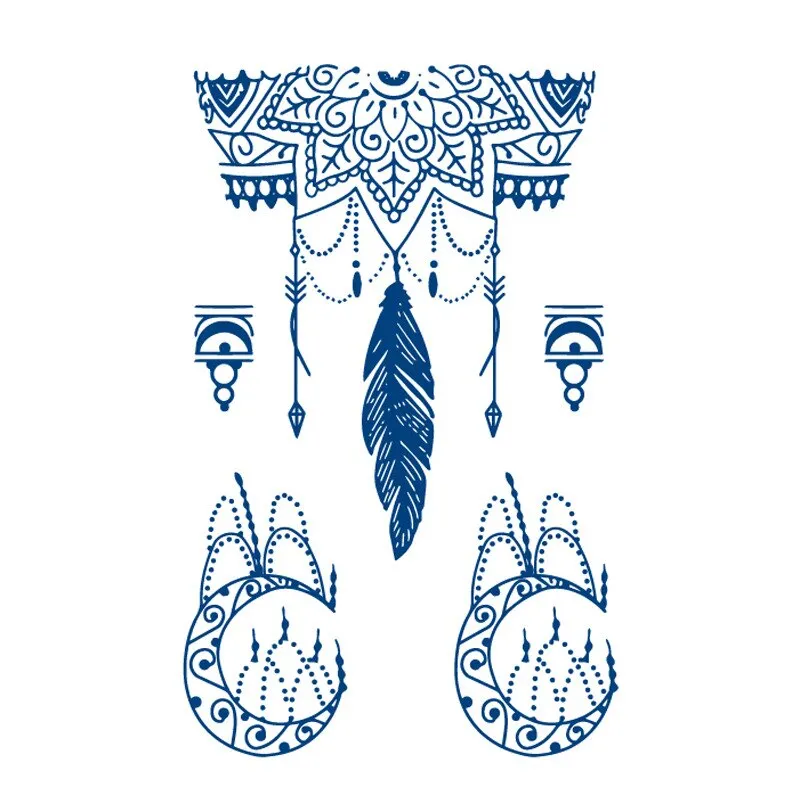 Semi-permanent Waterproof Temporary Tattoos Sun Star Moon Body Art Tattoo Sticker Full Fake Tatoo Women Men