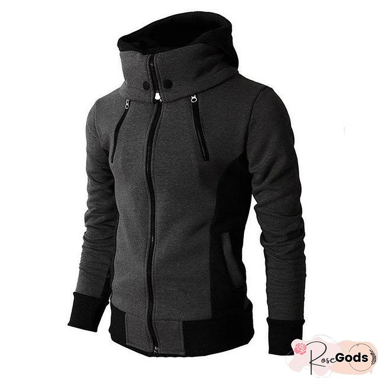 Zipper Men Jackets Autumn Winter Casual Fleece Coats Bomber Jacket Scarf Collar Fashion Hooded Male Outwear