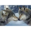 (60*40cm)Snow Wolf - Round AB Drill Diamond Painting