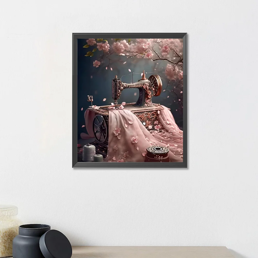 Diamond Painting - Full Round Drill - Cherry Blossom Sewing(Canvas|30*35cm)