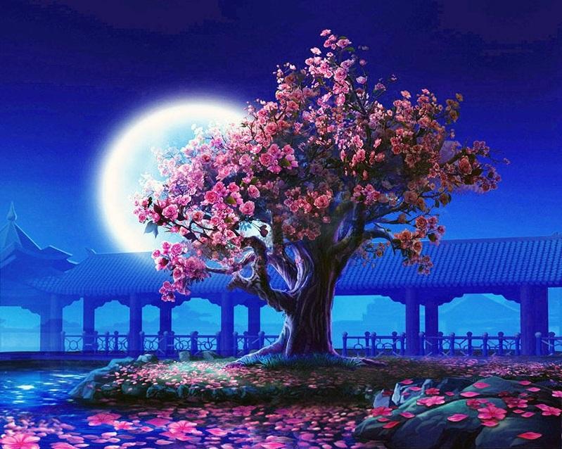 

Romantic Moon Night – Paint By Numbers - 40*50CM, 501 Original