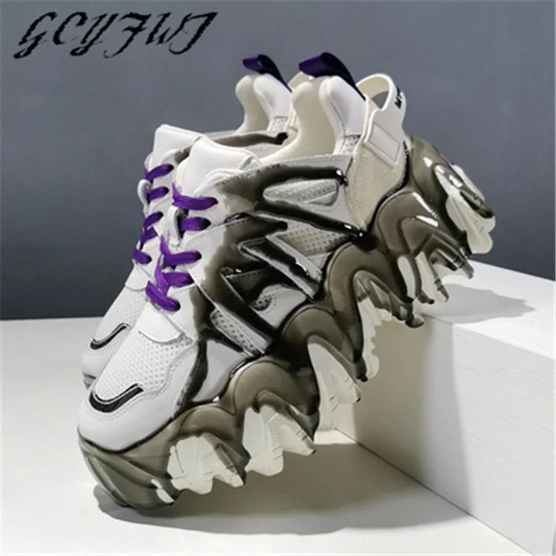 Women Sneakers Four Seasons European Women's Shoes Wedge Heel Female Shoes Lace-Up Flat Paltform 2021 New Ins Zapatos De Mujer
