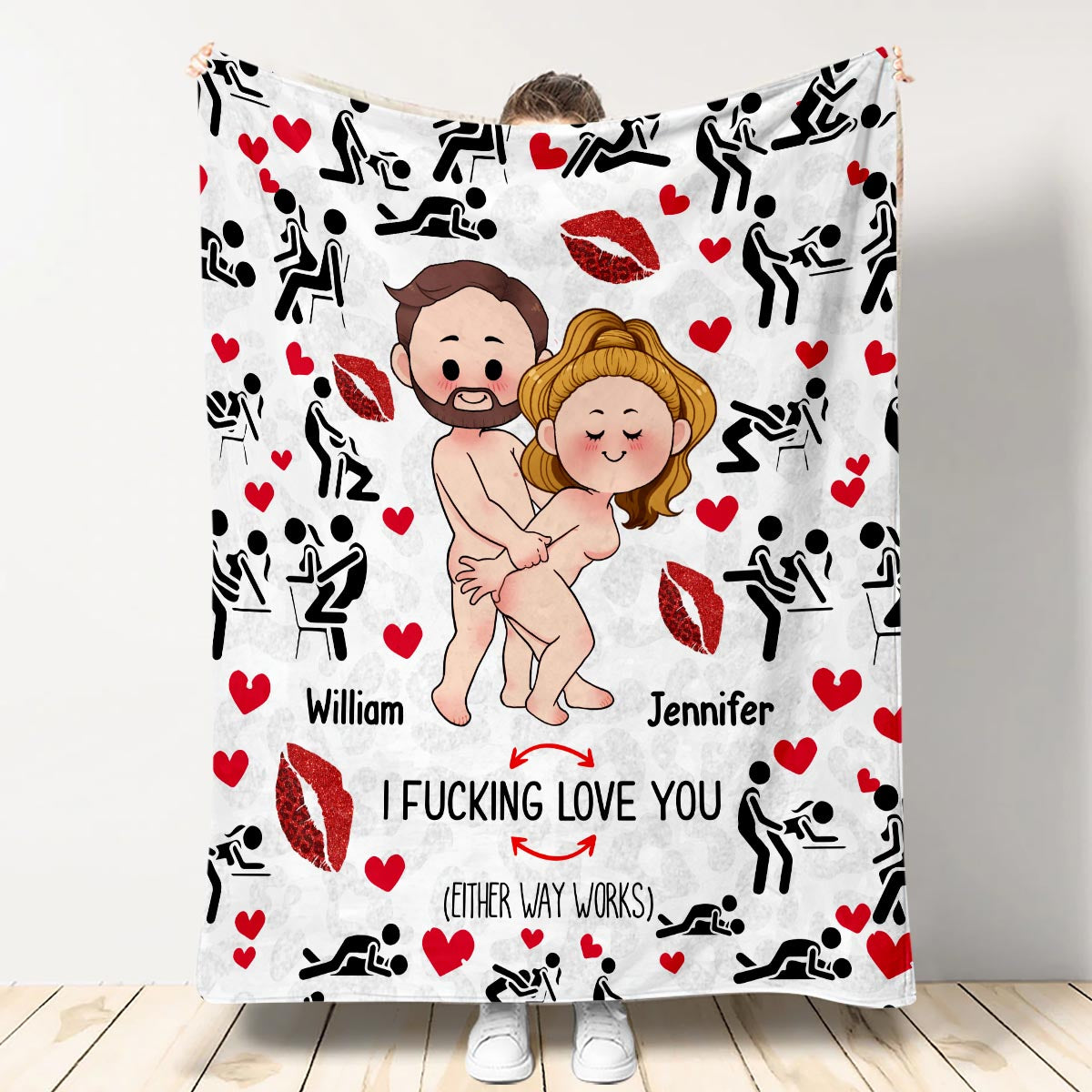 Custom romantic gift blanket for couples