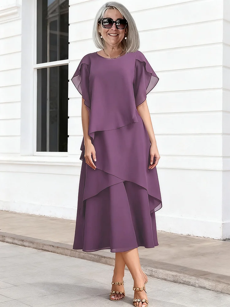 chiffon popover dress Jessica Howard Womens Midi Sleevless Lined body. Style:219883 HOTOUCH Women's 2026 Summer Color:Powder Blue