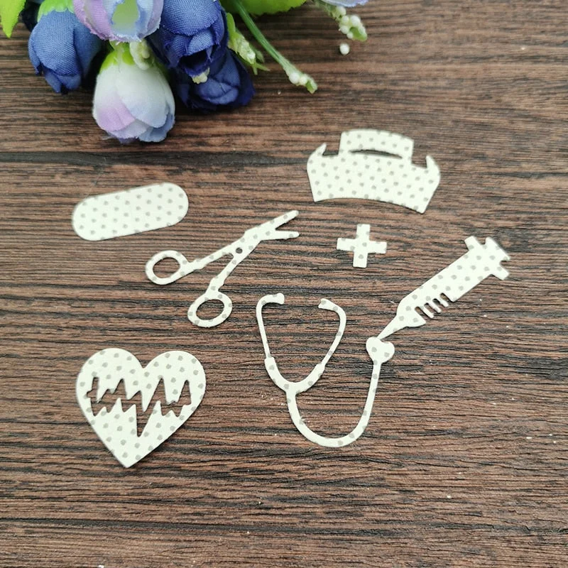 Creative nurse hat syringe Metal Cutting Dies Stencils For DIY Scrapbooking Decorative Embossing Handcraft Die Cutting Template