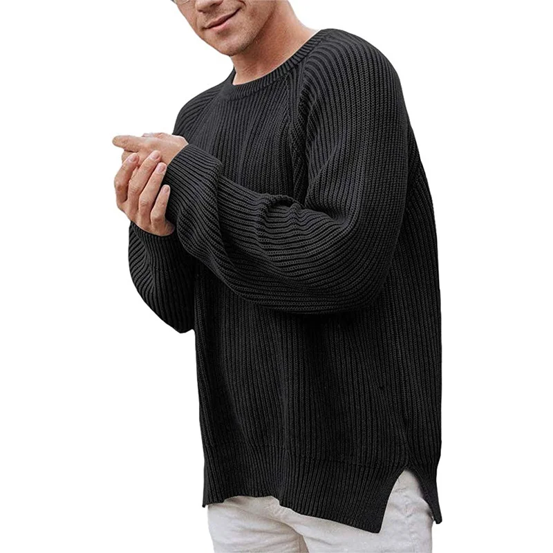 Wongn Wongn And Winter New Fashion Men's Solid Color Long Sleeve Round Collar Jumper Sweater Men's Sweater
