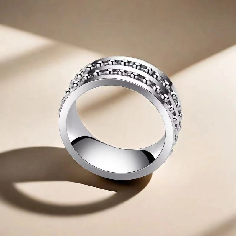 Vintage Style Classic Style Geometric Titanium Steel Polishing Men’s Rings Men Band Rings