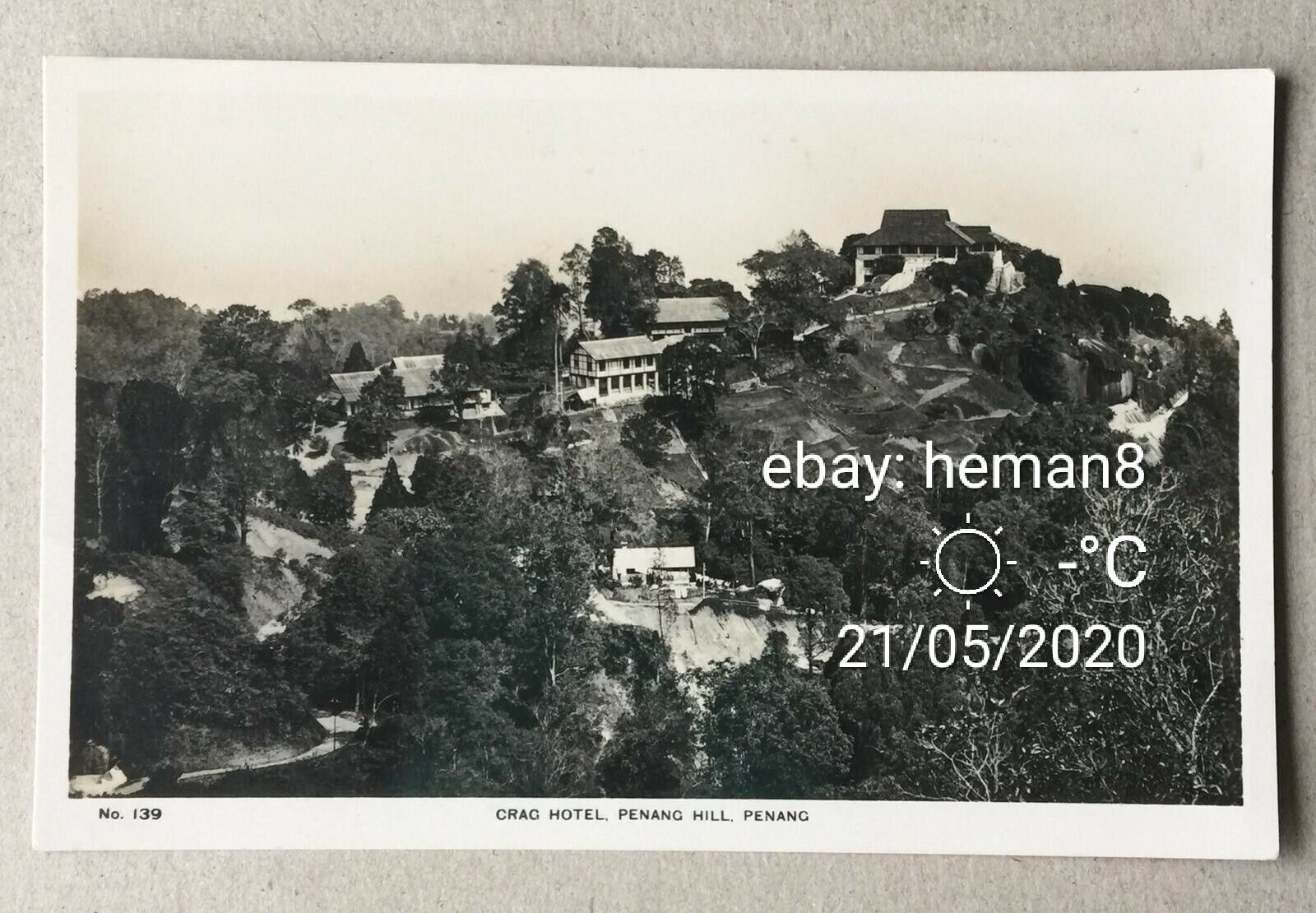 vintage Malaya Photo Poster painting postcard - Crag Hotel at Penang Hill printed in England