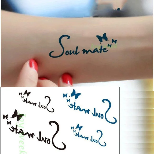 Waterproof Temporary Tattoo Sticker sexy waist English letters bleeding love tatto flash tatoo fake Art tattoos for girl women 4