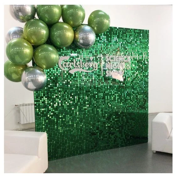 Green Shimmer Wall Backdrop Sequin Panels For Party Decorations RedBirdParty