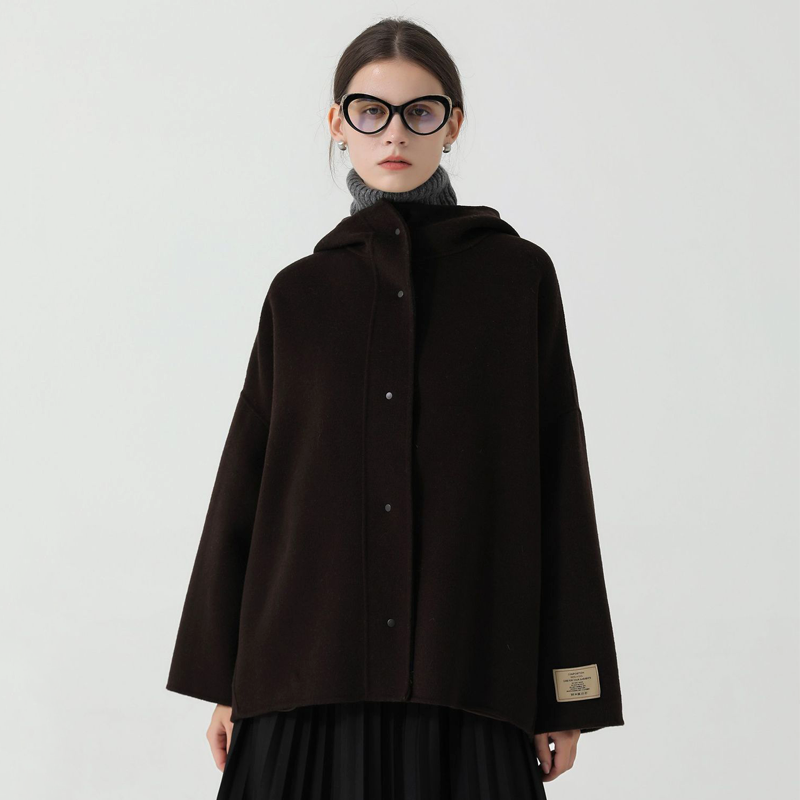 Hooded Wool Coat For Women REAL SILK LIFE
