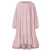 Kid Baby Girl Ruffled Loose Long Sleeve Round Neck Dress