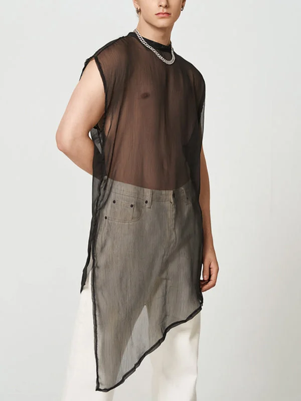 Aonga - Mens Long See Through VestJ