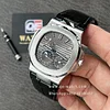 Patek Nautilus 5712G-001 Moonphase Power reserve with Gray Dial Leather strap(40mm) Super Clone