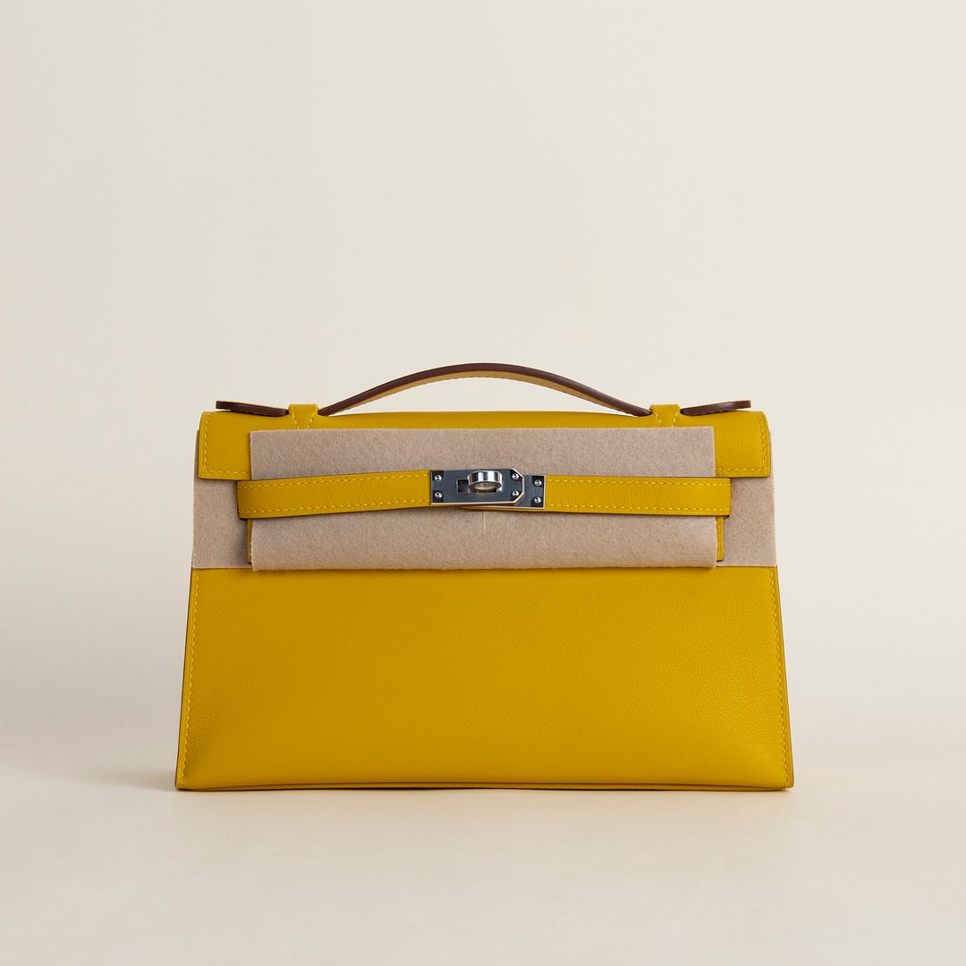 Kelly pochette Swift 9D Jaune amber PHW