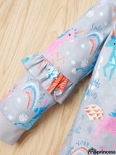 Unicorn Ruffled Top and Pants Set