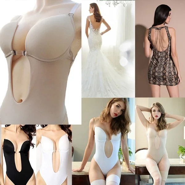 Backless Bra Seamless U-shaped Deep V Underwear for Wedding Party Accrssories