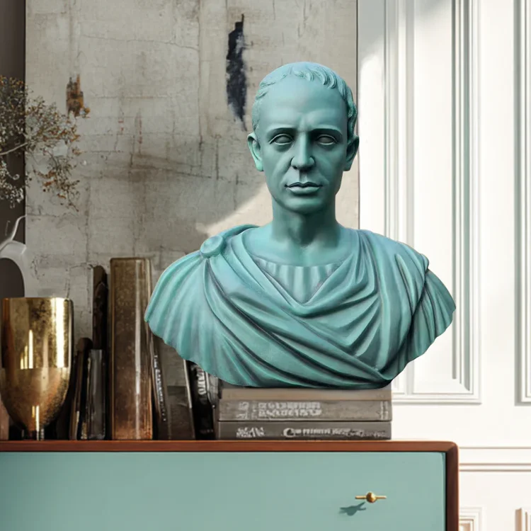 Classical Catullus Bronze Bust Roman Literary Figure Statue