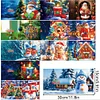 (US Local)12Pcs Christmas Santa Claus Special Shape Diamond Panting Greeting Card Kit