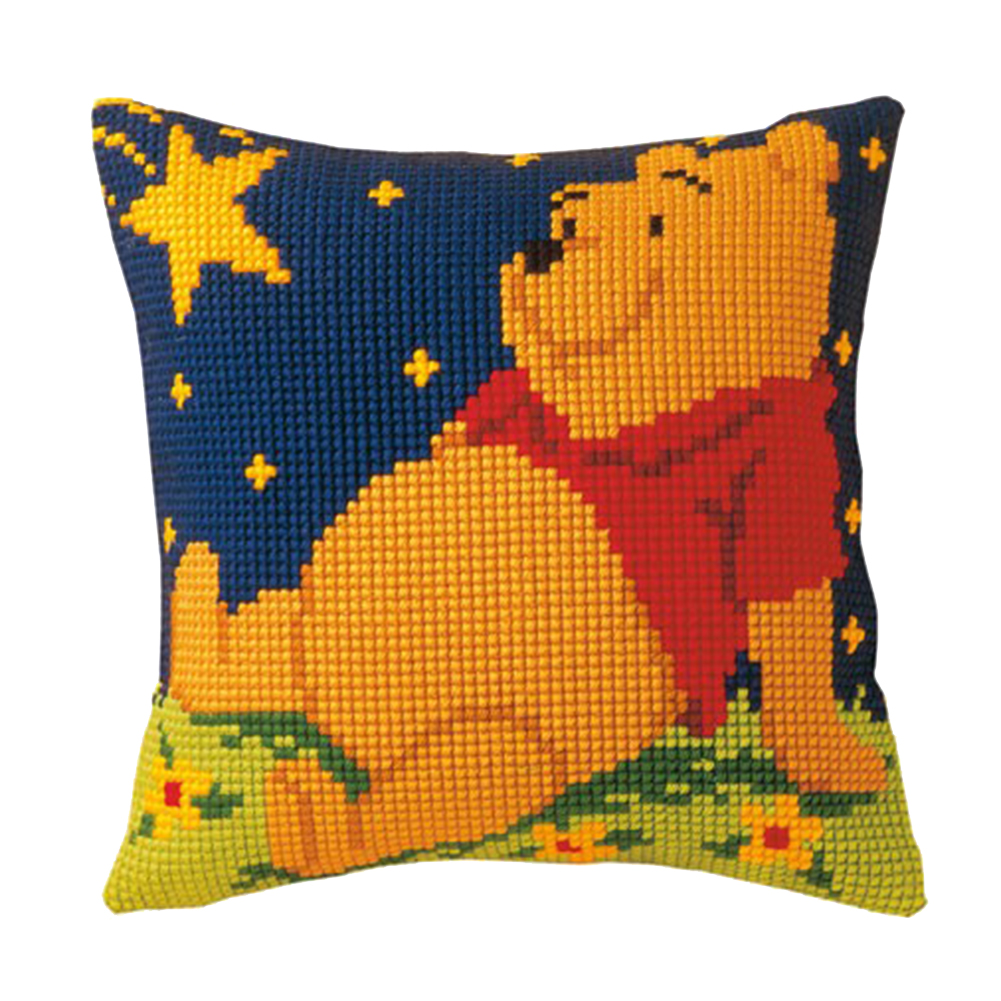Cartoon Bear - 11CT Stamped Cross Stitch Pillowcase - 40*40CM, 501 Original