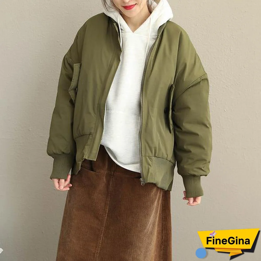 New Women Casual Thicken Short Coat Loose Winter Jacket Q1916