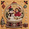 (20x20cm)mas Snow Globe DIY Pearl Painting Art With Inner Wooden Framed Kit
