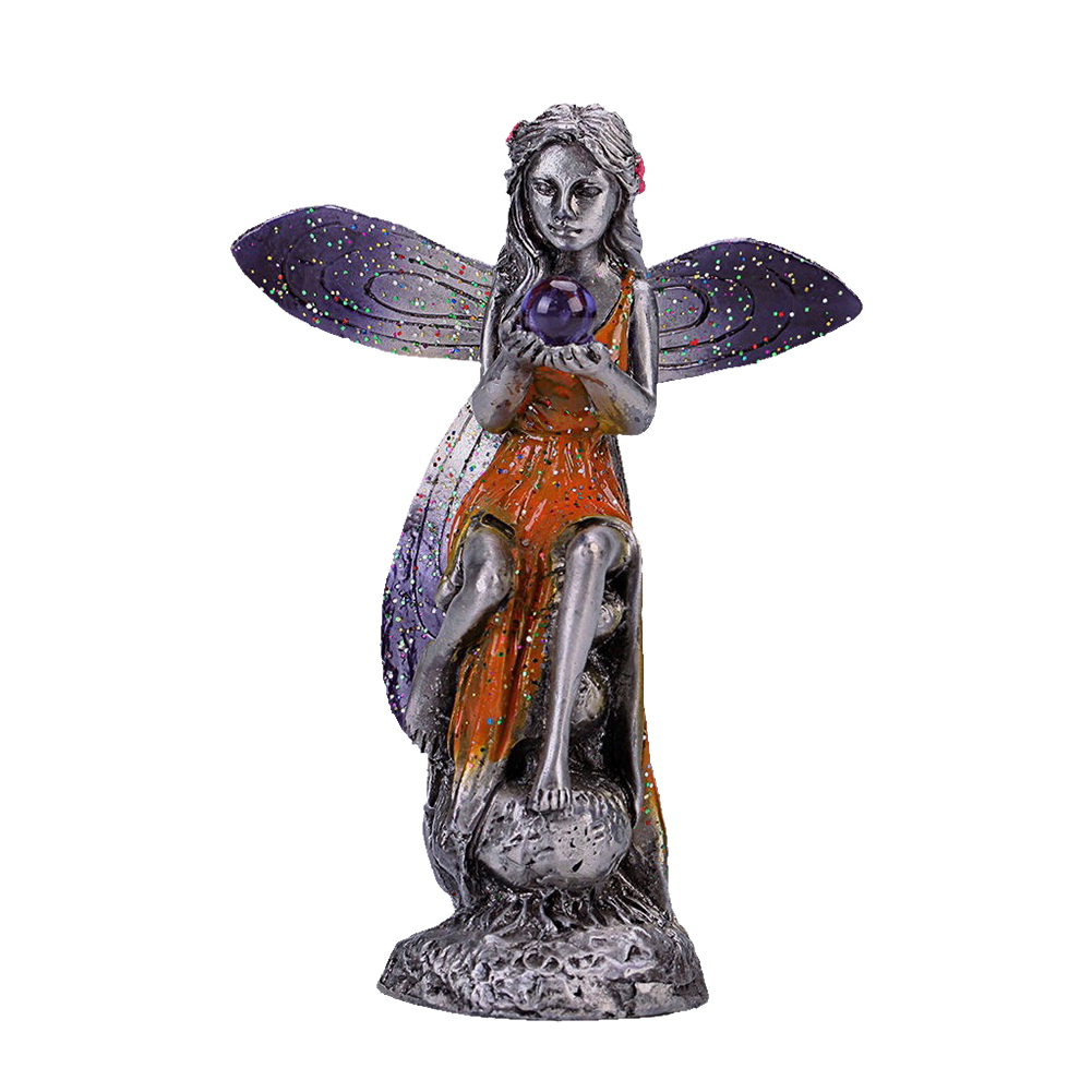 

Metal Flower Fairy Sculpture Electroplating Alloy Statue Garden Home Decor, 501 Original