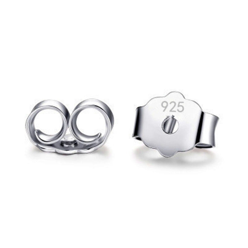 1 Pair 925 Sterling Silver Solid Color Ear Nuts Jewelry Accessories