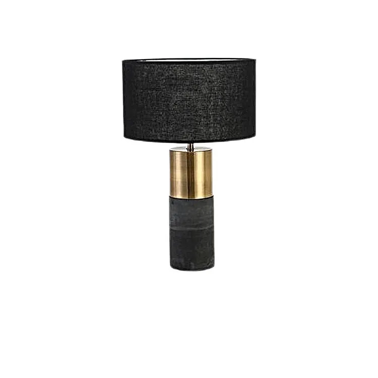 Concrete cylinder table lamp