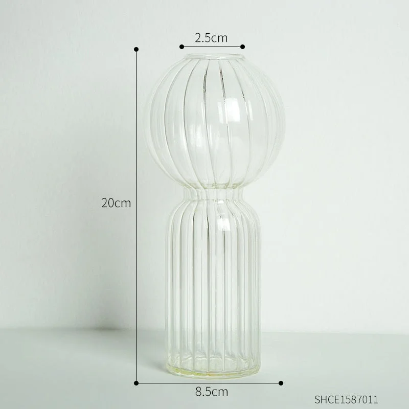 Colorful Transparent Home Decoration Accessories Modern Glass Vase Nordic Vases Hydroponic Terrarium Flowers Vase For Decor Gift