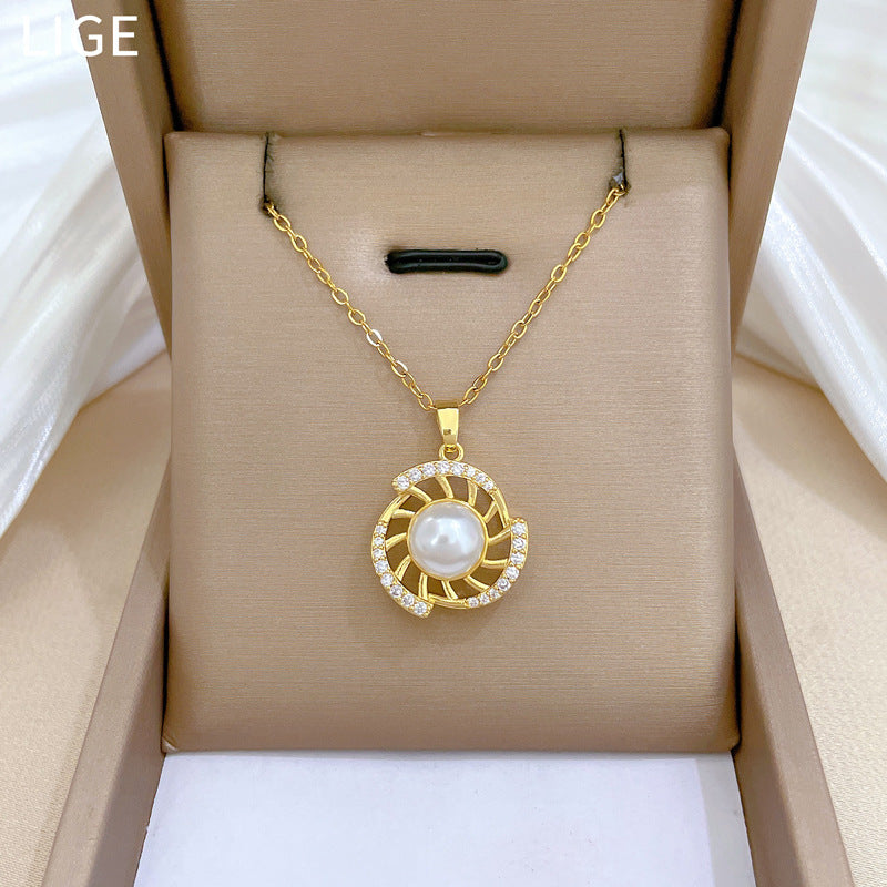 Korean Cosmos Geometric Titanium Steel Electroplating Earrings