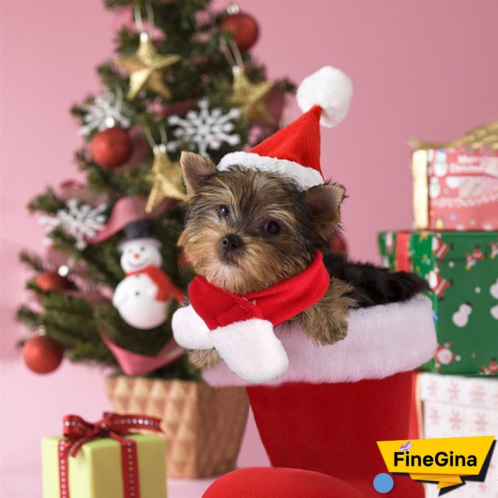 610PCS Dog Santa Hat Cute Birthday Party Cone Christmas Pet Costumes for Puppy Kitten