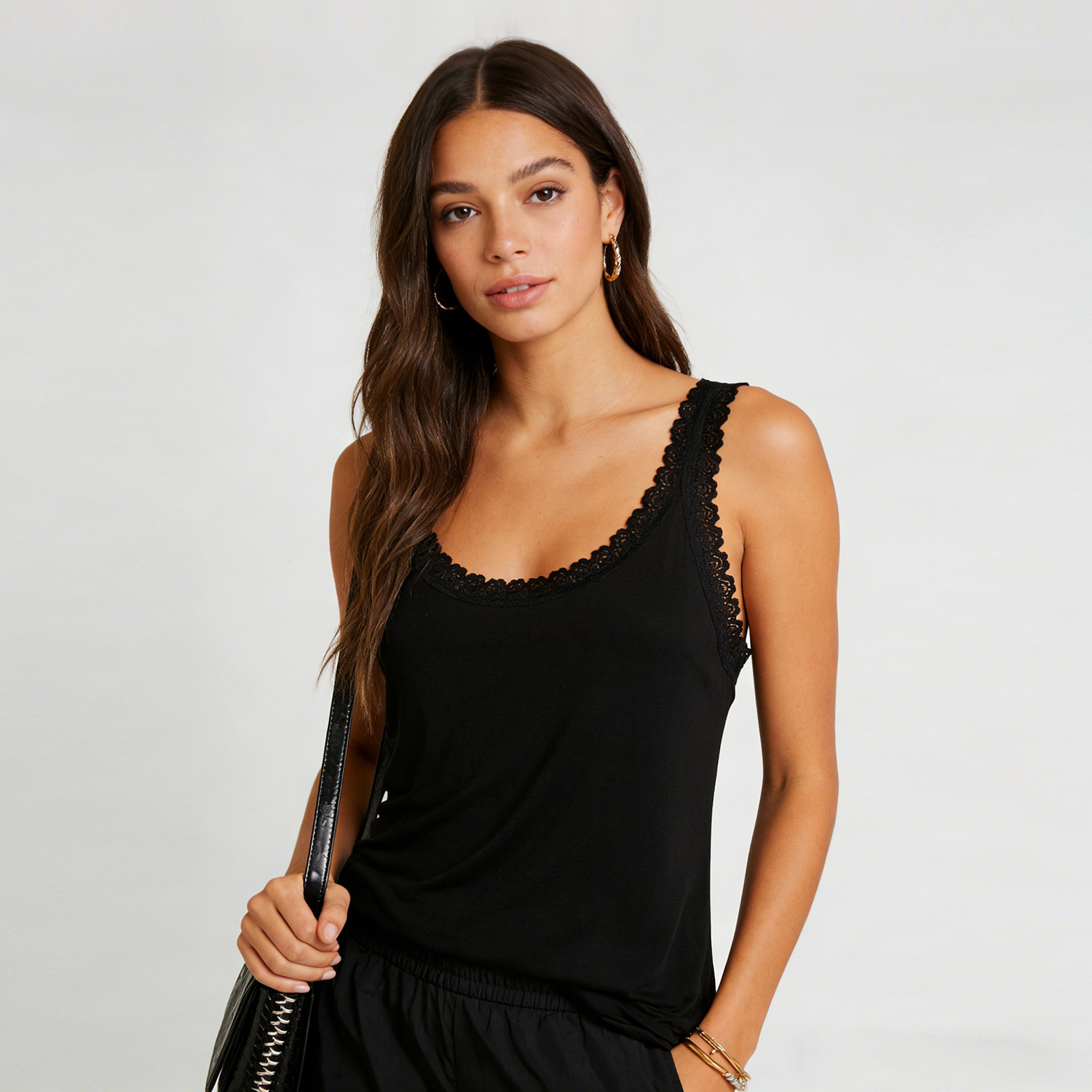 Silk Camisole Lacey Loose Soft Style REAL SILK LIFE