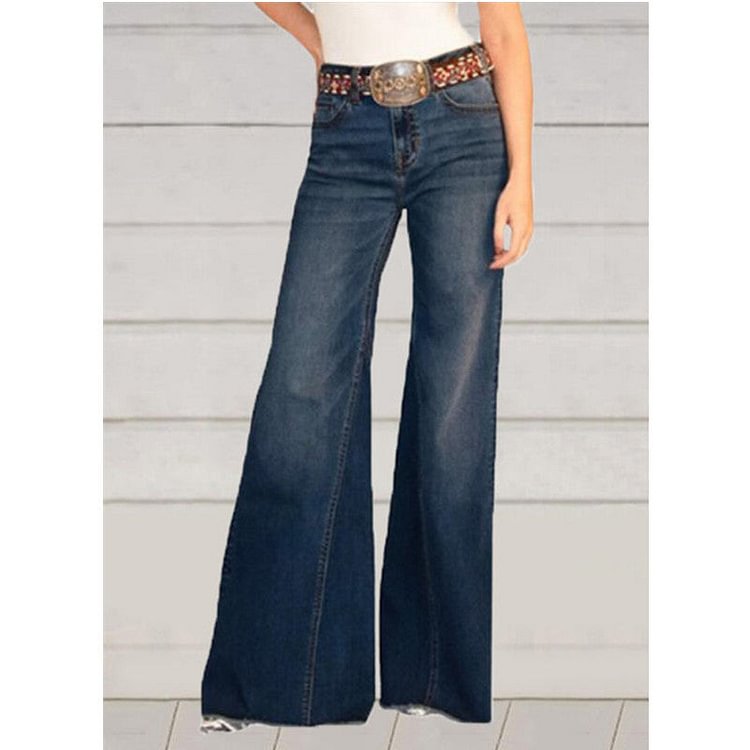 VChics VChics Vintage Wash Flared-Bottom Jeans