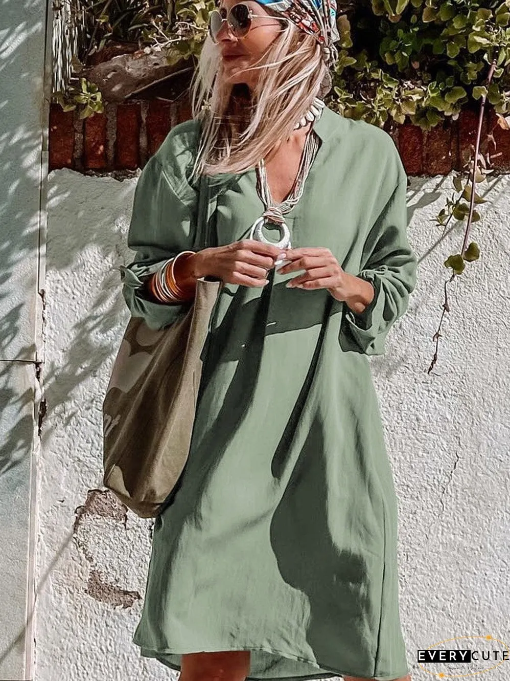 Plus Size V Neck Blouse