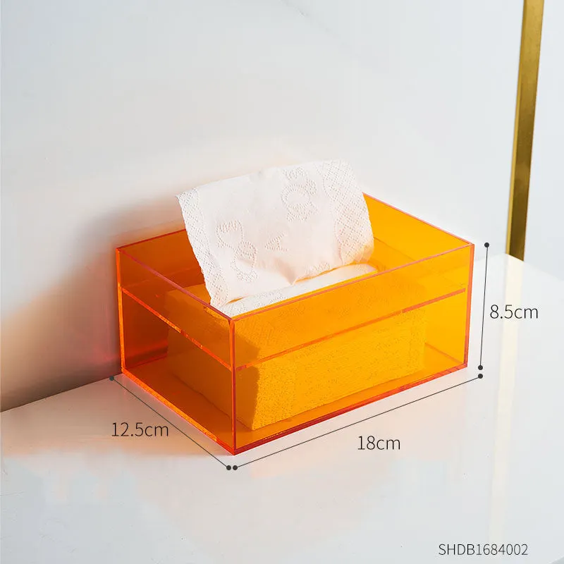 Modern Acrylic Tissue Box Transparent Fashion Napkin Holder Home Decoration Living Room Desk Decor Accessories Decorative Box 712-1