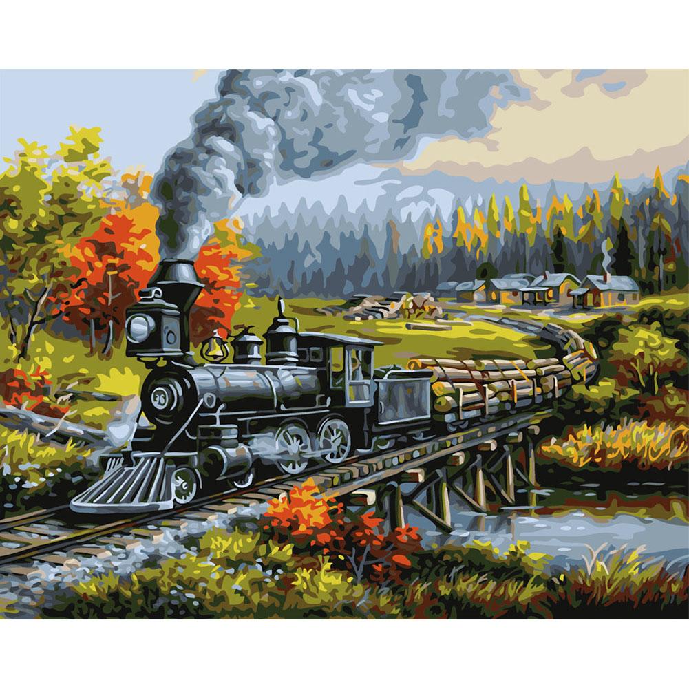 

40x50cm - Paint By Numbers Grove Train, 501 Original