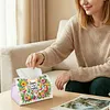 (24cm)Diamond Art Tissue Box DIY PU Napkin Cover for Home Decoration(summer drinks)