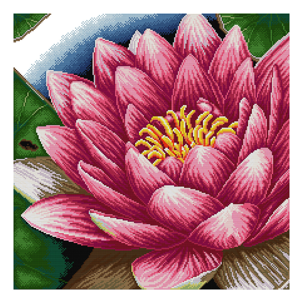 

48*48CM - 14CT Stamped Cross Stitch-Flower, 501 Original