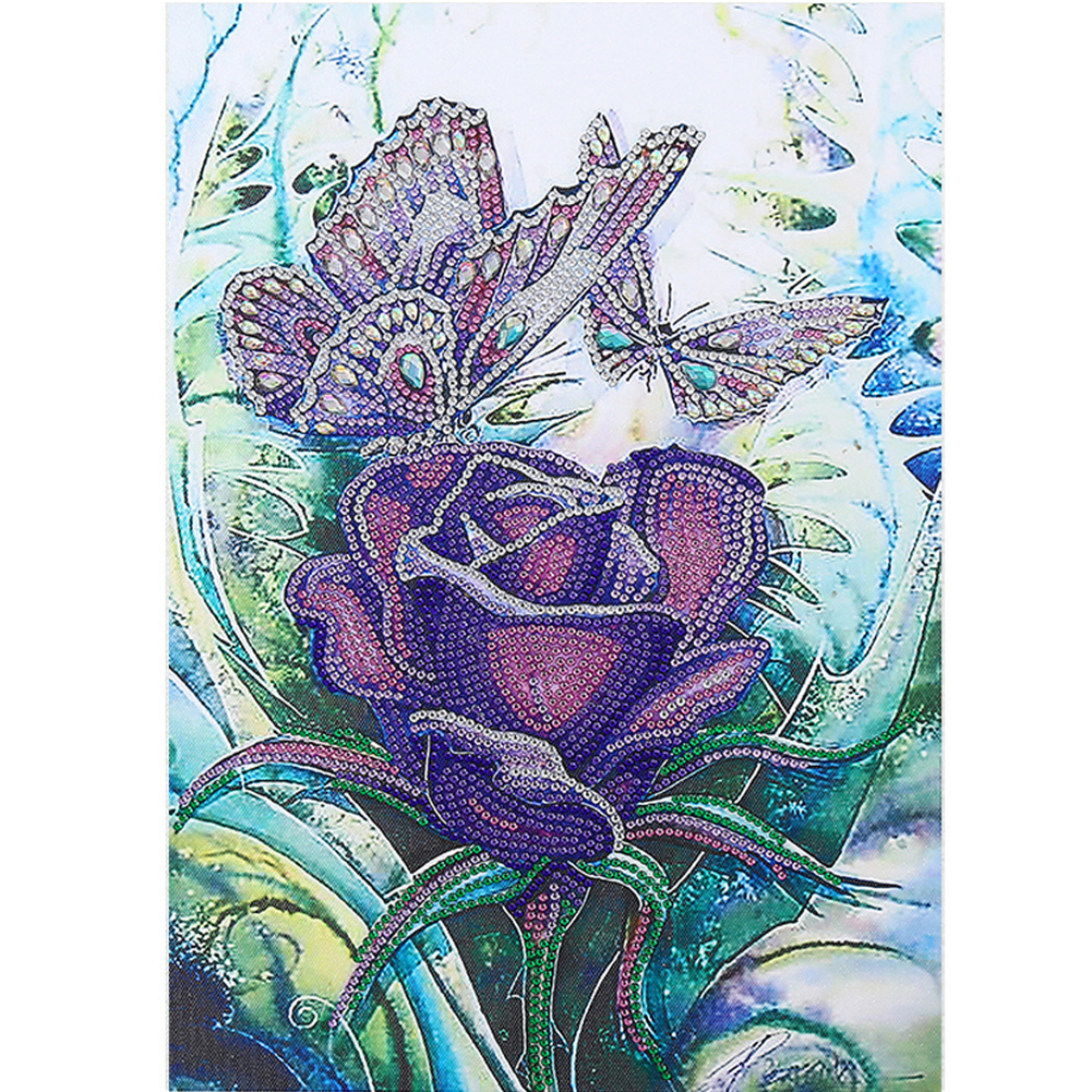 

30*40CM-Special Shaped Diamond Painting-Butterfly Flower, 501 Original