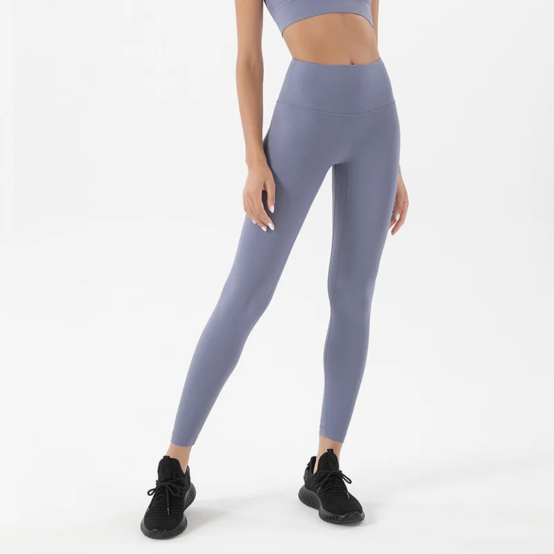 Uveng SOISOU Tights Women Nylon Yoga Pants High Waist Leggings Sport Women Fitness Elastic Sweat Pants For Women Leggings 2022 6 Color